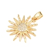 Brass Micro Pave Clear Cubic Zirconia Pendants KK-D258-08G-04-2