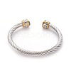 304 Stainless Steel Cuff Bangles BJEW-L642-22B-2