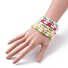 Handmade Polymer Clay Heishi Beads Surfering Stretch Bracelets Set BJEW-JB07227-4