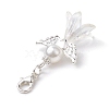 Angel Glass & Glass Pearl Pendant Decorations HJEW-JM01941-4