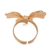 Bowknot Alloy Open Cuff Rings for Women RJEW-U028-03G-4