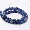 Dyed & Heated Natural Blue Aventurine Beads Strands X-G-I199-24-8mm-5