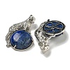 Dyed Natural Lapis Lazuli Half Round Pendants G-F766-06AS-04-2