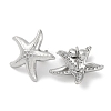 304 Stainless Steel Starfish Stud Earrings EJEW-D281-30S-2