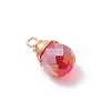 Brass and Glass Pendants PALLOY-JF03369-01-4