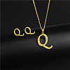 Golden Stainless Steel Initial Letter Jewelry Set IT6493-12-1