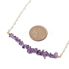 Natural Amethyst Chip Bib Necklaces NJEW-JN04950-05-3