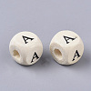 Printed Natural Wood Beads WOOD-T026-001A-3