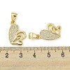 Brass Micro Pave Clear Cubic Zirconia Pendants ZIRC-P113-07G-G-3