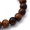 Unisex Natural Wood Beaded Stretch Bracelets BJEW-JB05463-03-2