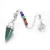 Chakra Jewelry Natural Green Aventurine Cone Dowsing Pendulums G-G771-E05-2