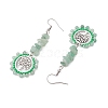 Alloy with Glass with Green Aventurinee Dangle Earrings EJEW-MZ00218-01-4