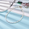 Natural Pearl Beaded Necklace with Word Golden Acrylic Beads for Women NJEW-JN03850-2