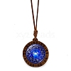 Wooden Glass Pendant Necklace PW-WGCA862-02-1