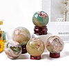 Natural Green Cherry Blossom Agate Ball Sculpture Display Decorations PW-WGE6D93-01-4