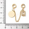 Brass Micro Pave Clear Cubic Zirconia Cable Chain European Beads KK-G531-07A-G-3