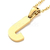 Ion Plating(IP) Initial Letter 304 Stainless Steel Pendant Necklaces NJEW-M199-01G-J-2