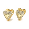 Brass Micro Pave Clear Cubic Zirconia Hoop Earrings for Women EJEW-U030-04G-02-1