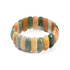 Natural Multi-Color Agate Beaded Stretch Bracelets for Women Men BJEW-M049-09B-4