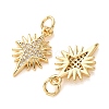 Brass Micro Pave Clear Cubic Zirconia Pendants CU-E003-16G-C-2
