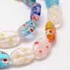 Handmade Millefiori Glass Bead Strands LAMP-G108-07-3