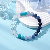 Natural Blue Aventurine & Mixed Gemstone Round Beaded Stretch Bracelets for Women BJEW-JB11056-04-2