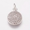 Brass Cubic Zirconia Charms KK-P134-25P-1