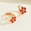 Elegant Brass Flower Hoop Earrings UD7132-2