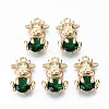 Brass Glass Rhinestone Pendants GLAA-S179-30C-RS-1