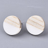 Resin & Wood Stud Earrings EJEW-N017-003A-C05-2