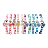 Natural Gemstone & MIYUKI Seed Beads Heart Charm Bracelets BJEW-MZ00084-4