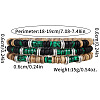 Synthetic Malachite & Coconut Shell Bead Stretch Bracelets PW-WGEF9FC-01-3