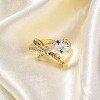 Adjustable Rack Plating Brass Clear Cubic Zirconia Finger Rings for Women RJEW-M028-09G-5