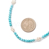 5Pcs Natural & Synthetic Round Gemstone and Skull Synthetic Turquoise Bead Necklaces NJEW-JN05391-3