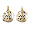 Brass Micro Pave Clear Cubic Zirconia Pendants KK-Q769-026-NF-1