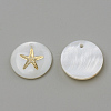 Freshwater Shell Pendants X-SHEL-Q010-001G-2