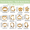 SUNNYCLUE 48Pcs 6 Styles Brass Bead Frame KK-SC0004-62-2