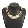 CCB Plastic with Clear Glass Triangle Alloy Cuban Link Chain Choker Necklaces FS-WGE94B8-03-1