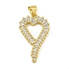 Rack Plating Brass Pave Cubic Zirconia Pendants KK-U029-10G-01-1