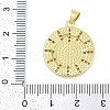 Rack Plating Brass Micro Pave Clear Cubic Zirconia Pendants KK-P287-46C-G-3