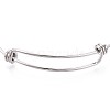 Tarnish Resistant Adjustable 201 Stainless Steel Expandable Bangle Making STAS-R069-04-4
