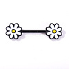 316L Surgical Stainless Steel Enamel Flower Nipple Rings WGE9BCB-02-1