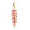 Trumpet Flower Glass Pendant Decorations HJEW-JM00800-03-1