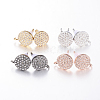 Brass Micro Pave Cubic Zirconia Stud Earring Findings ZIRC-E132-13A-1