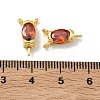 Brass Pave Single Cubic Zirconia Peg Bails Pin Charms KK-D226-01G-4