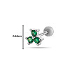 Brass Cubic Zirconia Green Clover Cartilage Earrings WGEAF95-12-2