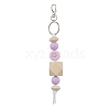 Wood & Acrylic & Silicone Beaded Keychain KEYC-JKC00798-3