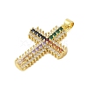 Rack Plating Brass Micro Pave Cubic Zirconia Pendants KK-S380-39C-G-2