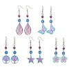 304 Stainless Steel Filigree Dangle Earrings EJEW-JE06198-1