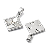 Brass Micro Pave Cubic Zirconia Pendants KK-L222-016P-2